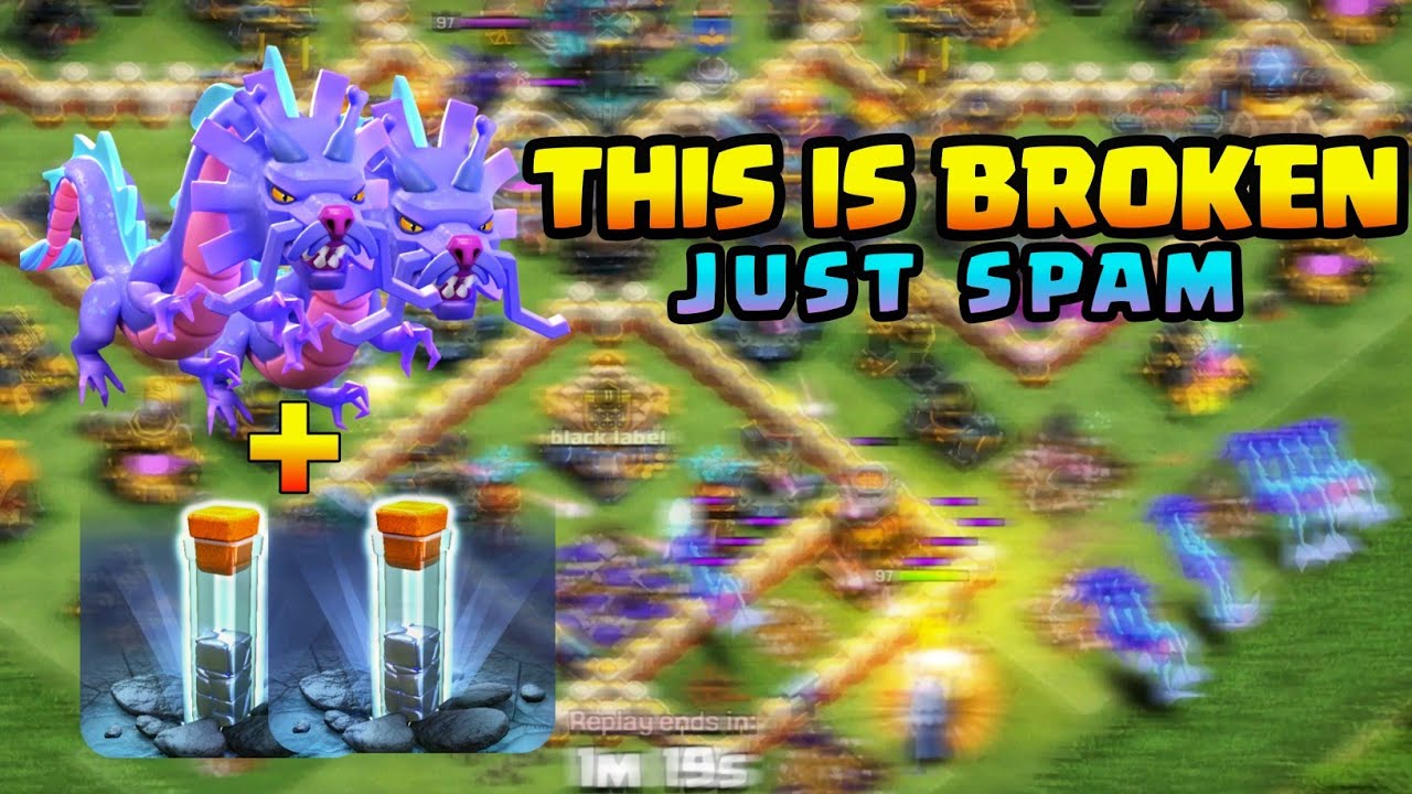Best TH18 Spam Attack for Loot | Azure Dragon + Totem Spell | Clash of Clans #clashofclans