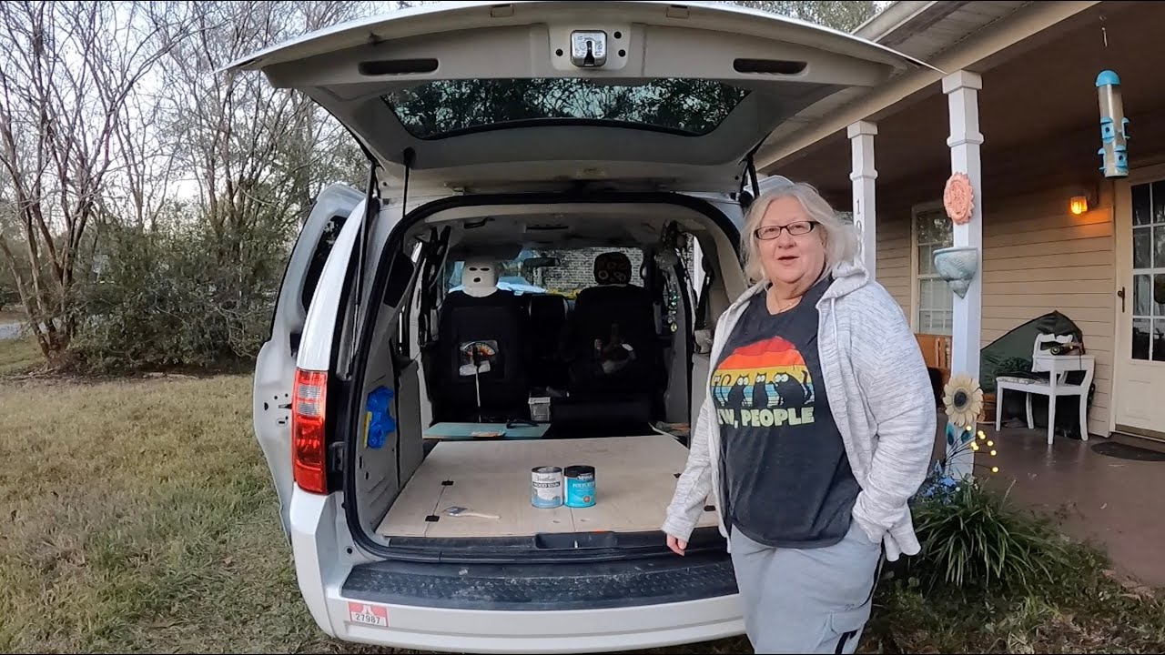 How to remove hide away seating in a DODGE GRAND CARAVAN for Camping  storage adding wood floor