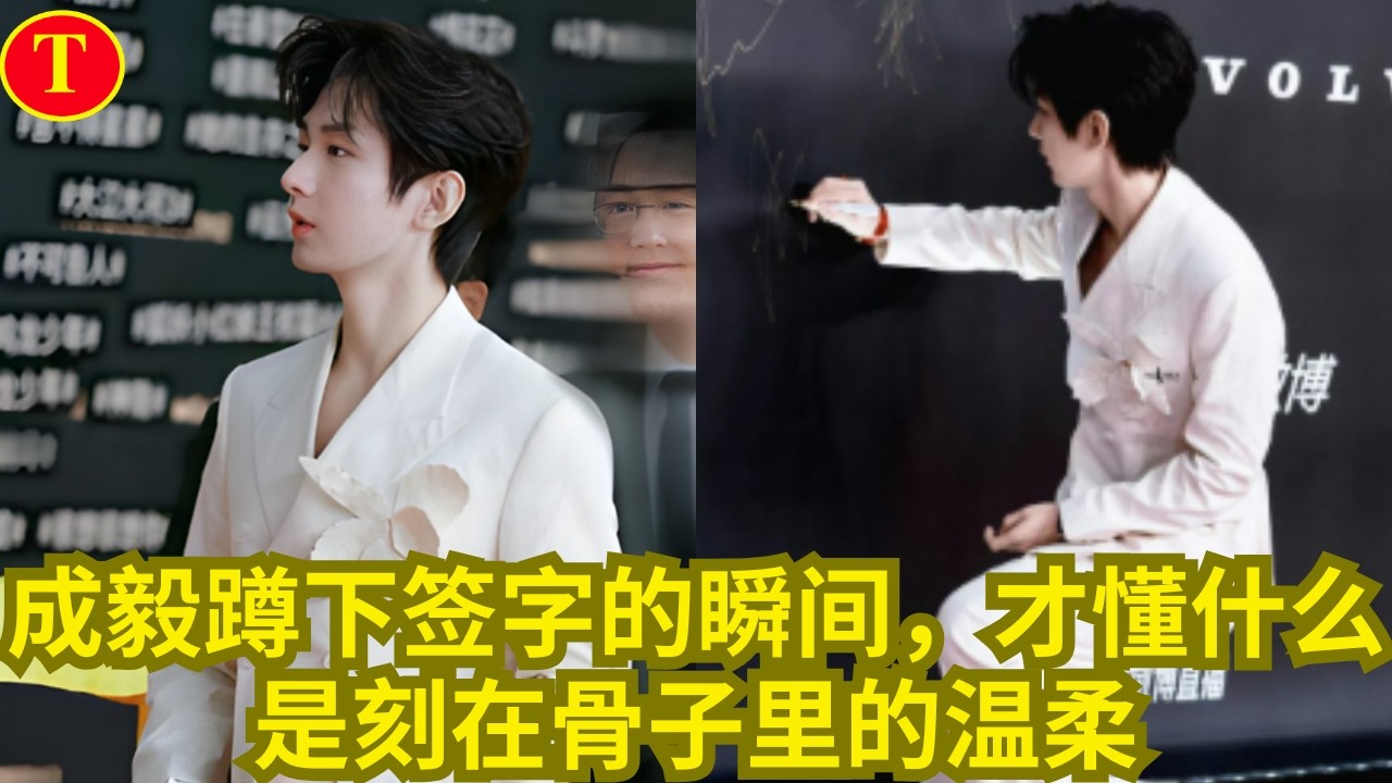 成毅蹲下签字的瞬间，才懂什么是刻在骨子里的温柔