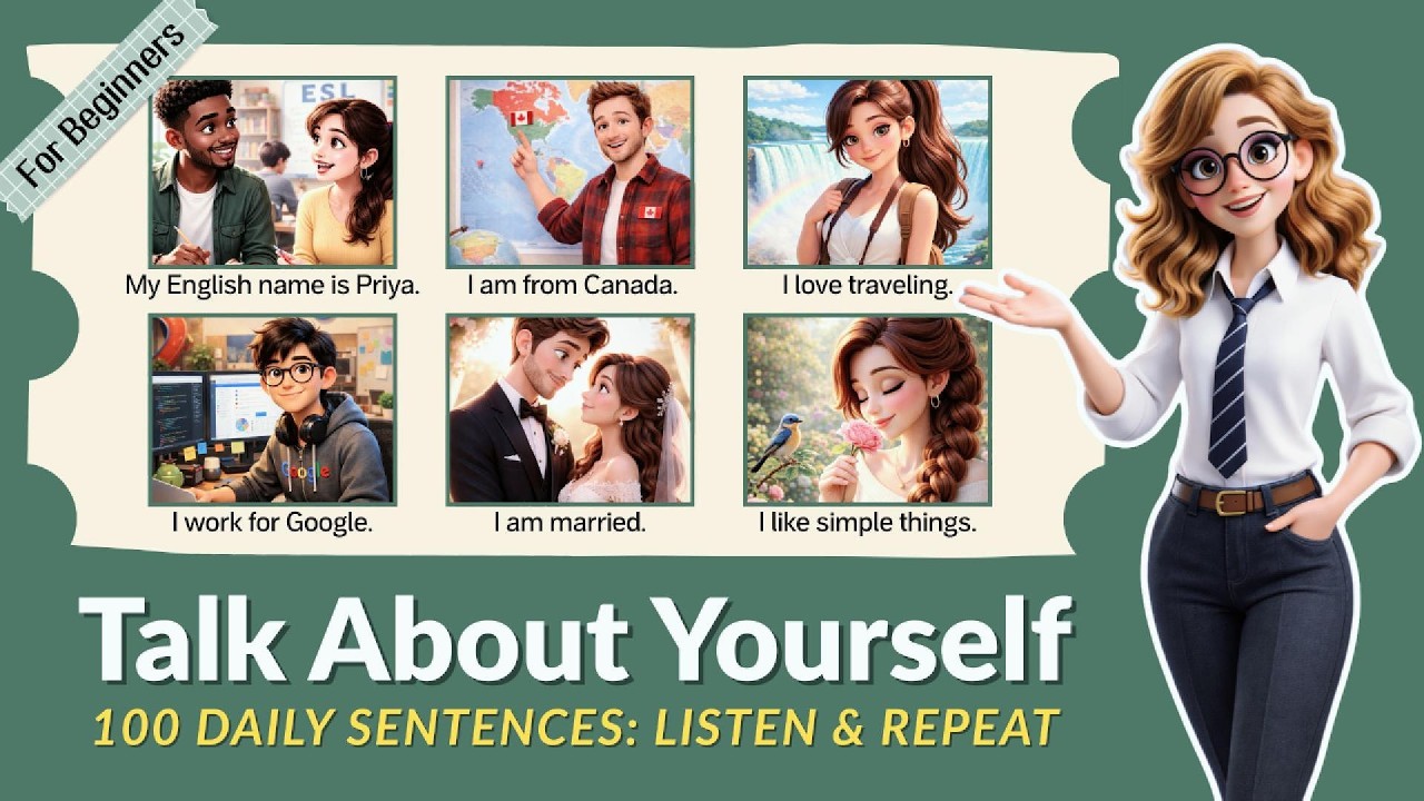 How to Talk About Yourself in English | 100 Sentences to Introduce Yourself