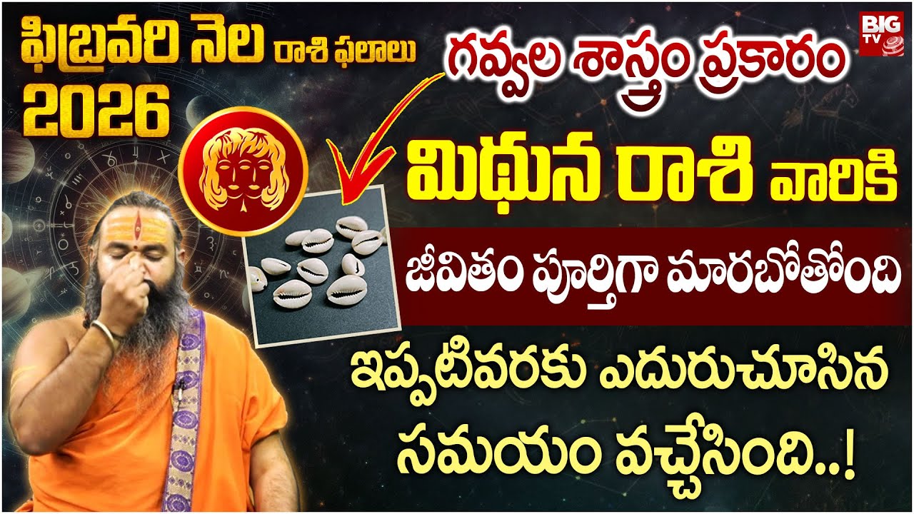 ఫిబ్రవరి నెల 2026 గవ్వల శాస్త్రం ప్రకారం మిథున రాశి వారికి.. | Mithuna Rasi February Month Horoscope