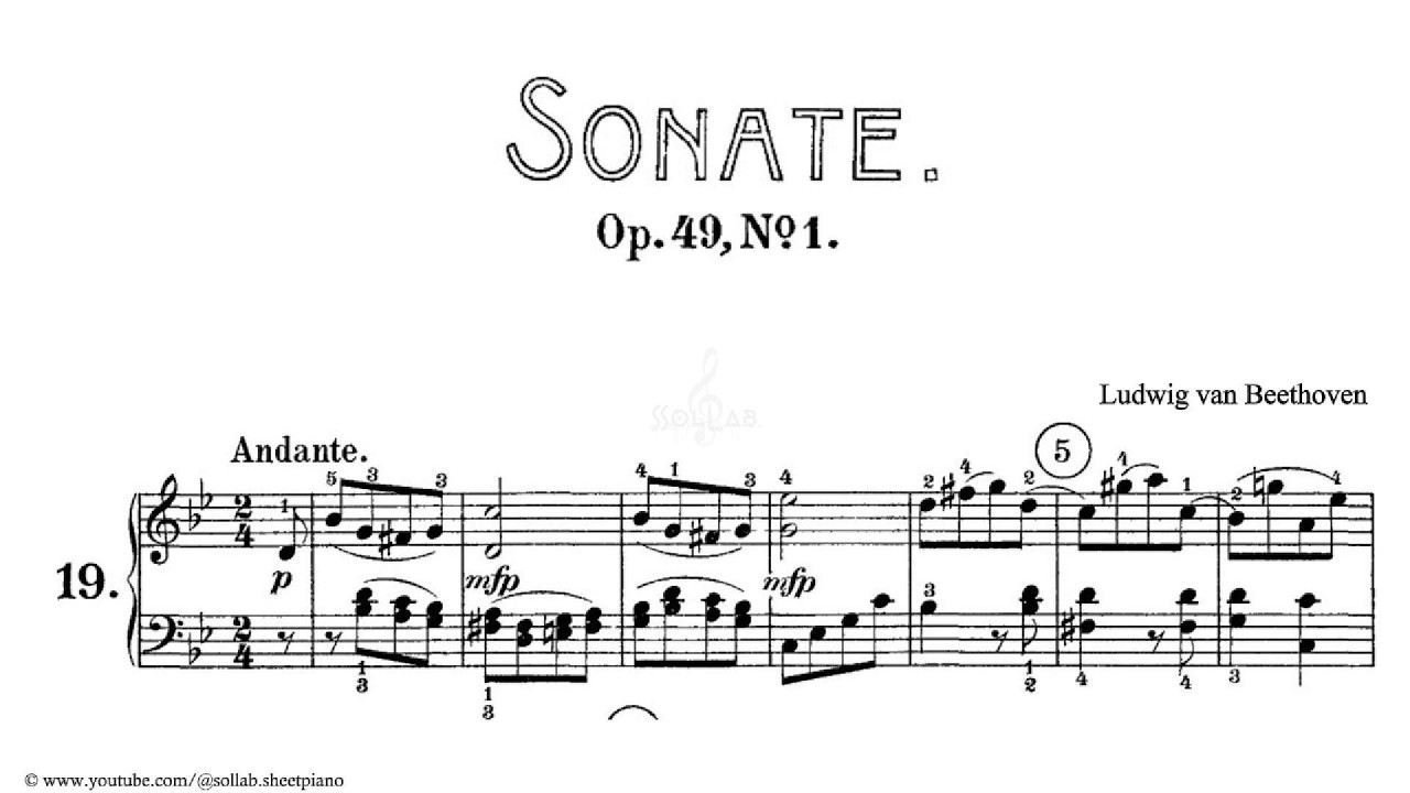 Beethoven – Piano Sonata No.19 in G Minor, Op.49 No.1 | Complete Score | Piano Sheet Music