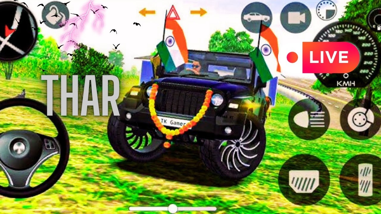 modified Mahindra Thar live 🔴 Indian Thar simulator game