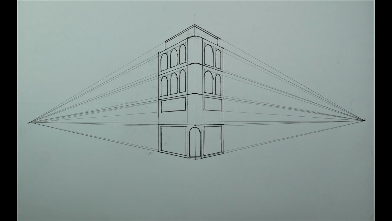 How To Draw Building in 2 Point Perspective