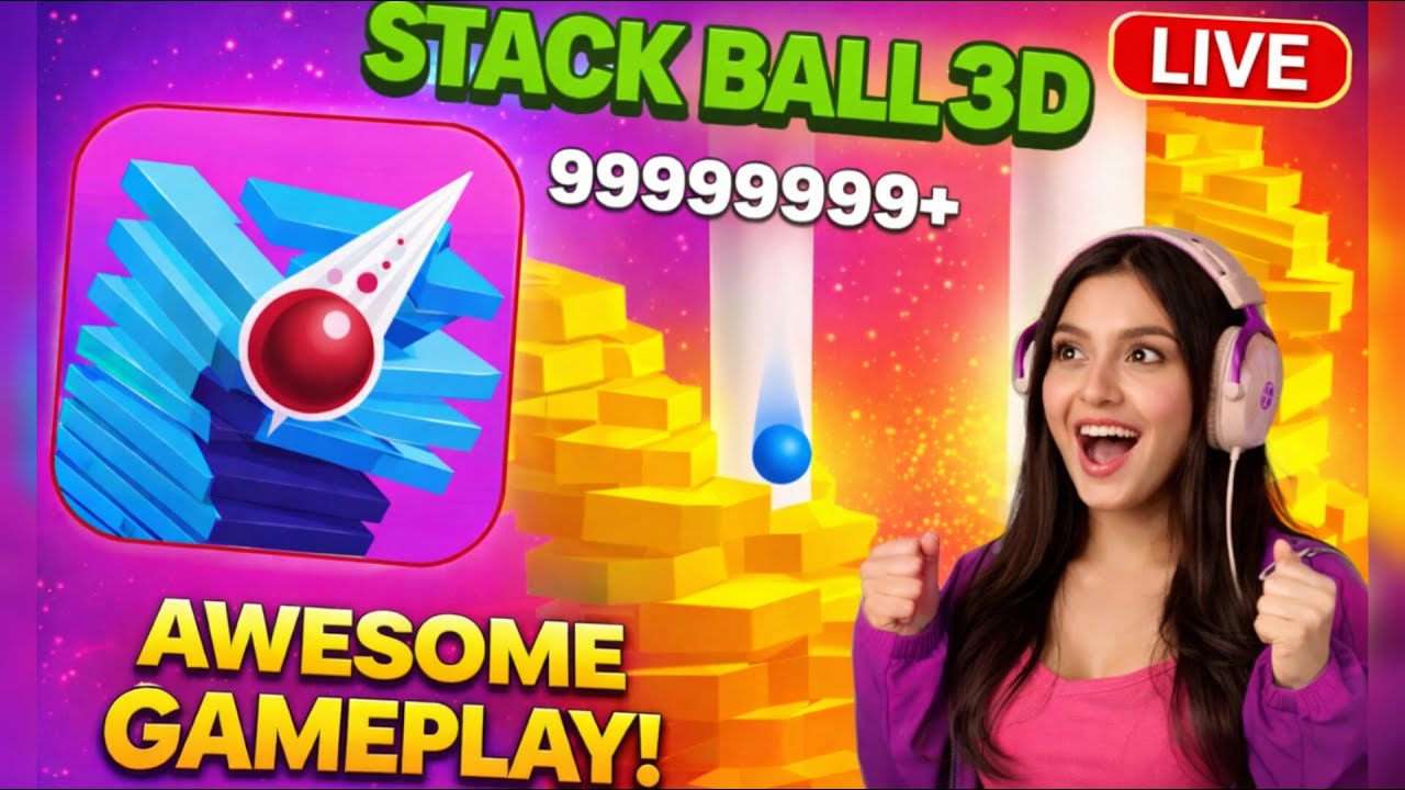 🔥 STACK BALL 3D LIVE 😍  | Ultimate Smash Fun! #shorts #live #gamplya