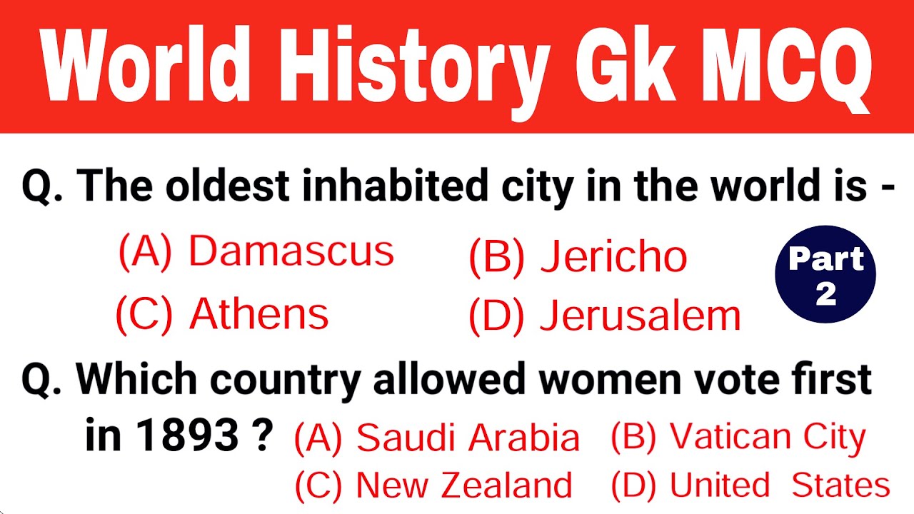 World history mcq || World history gk mcq || World history gk quiz || World history gk in english