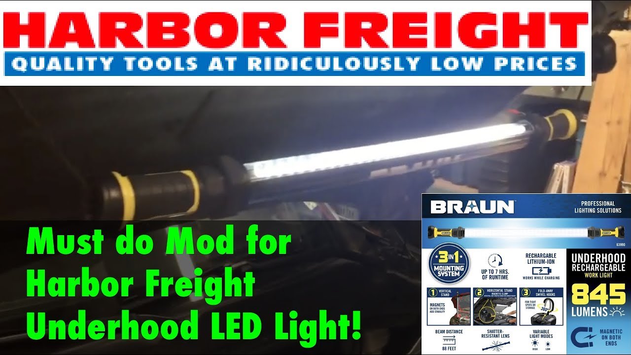 Harbor Freight Braun Under Hood Light 5 minute Mod you must do if you own this light!