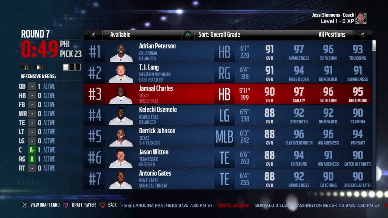 Franchise Mode: Madden NFL 17 - Part 1 - The Fantasy Draft
