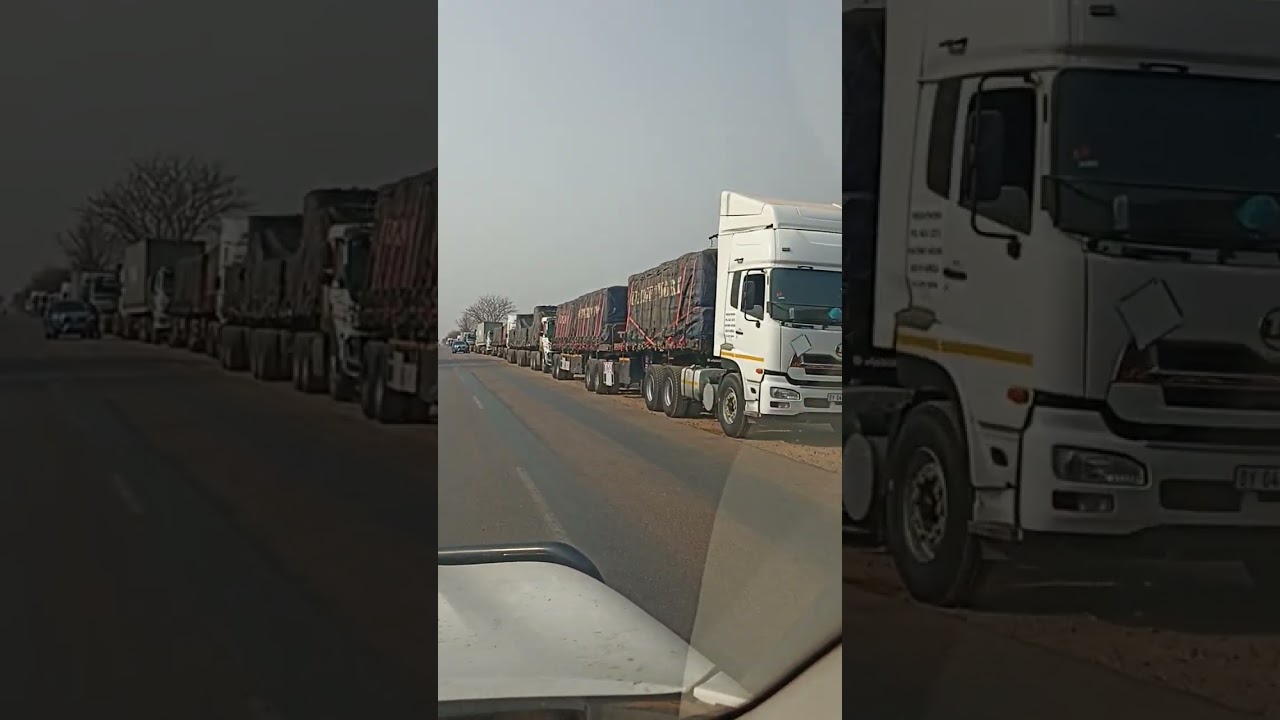 Trucks in queue at Groblersbrug #southafrica #travel #overland #africa