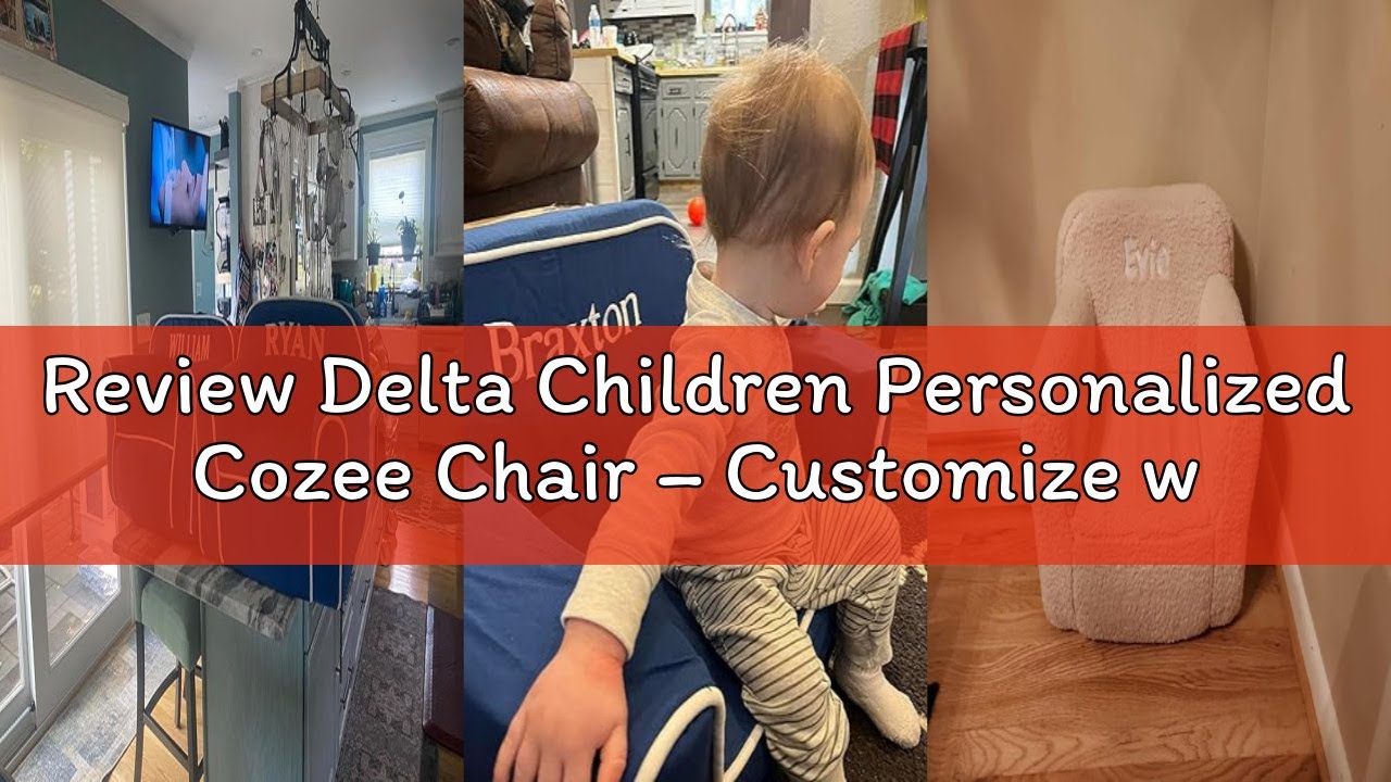Review Delta Children Personalized Cozee Chair – Customize with Name – Foam Kids Chair for Ages 18 M