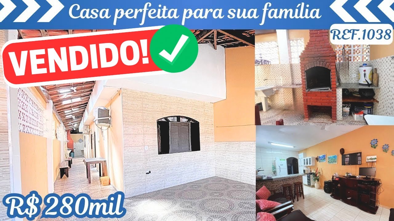 REF.1038 Casa na praia APENAS R$280mil perfeitinha