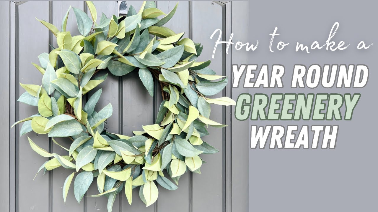 10 MINUTE WREATH/ How to make an EASY year round greenery wreath/ Eucalyptus wreath tutorial