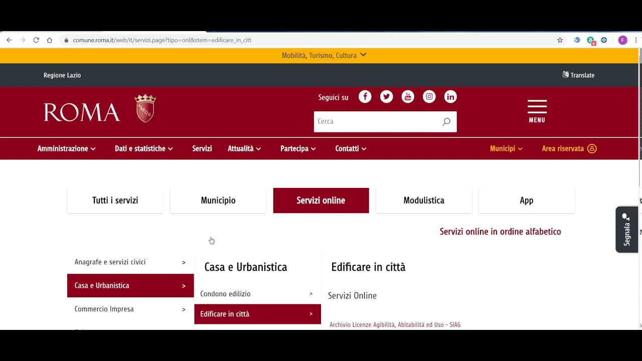 COME ACCEDERE AL SUET DEL COMUNE DI ROMA
