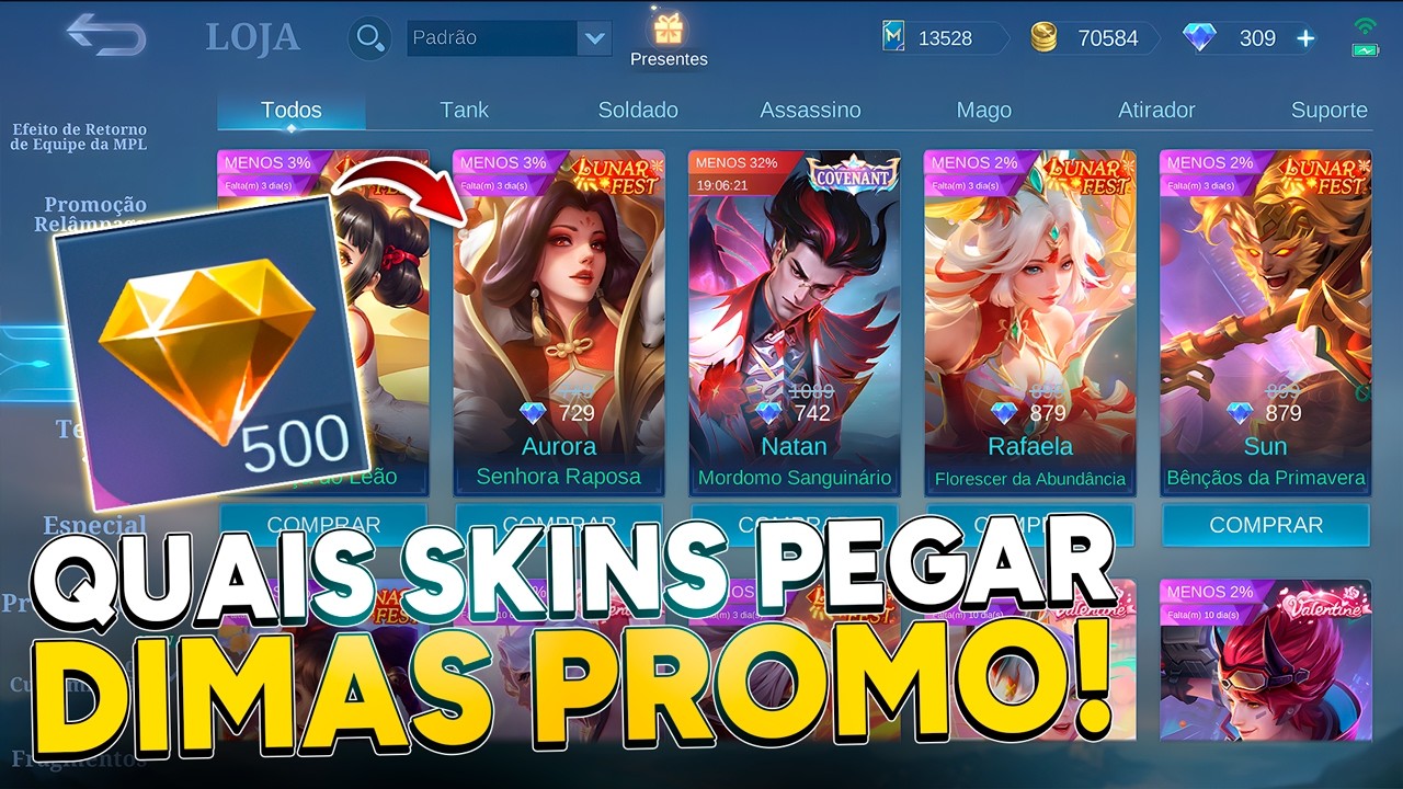 Which skins to get with promotional diamonds! Epic skins! Mobile Legends