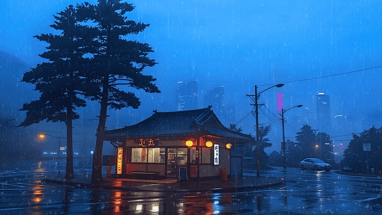 Beautiful Rainy 90's In Tokyo Caf&eacute; Inside 🌧️ Nostalgia Lofi for Sleeping