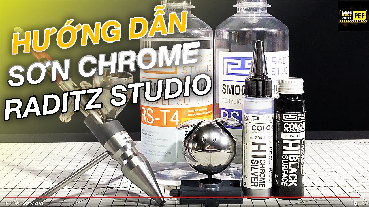 Hướng dẫn sơn màu Hi-Chrome Silver Raditz Studio/HOW TO PAINT CHROME | Airbrusher Studio SCALE MODEL