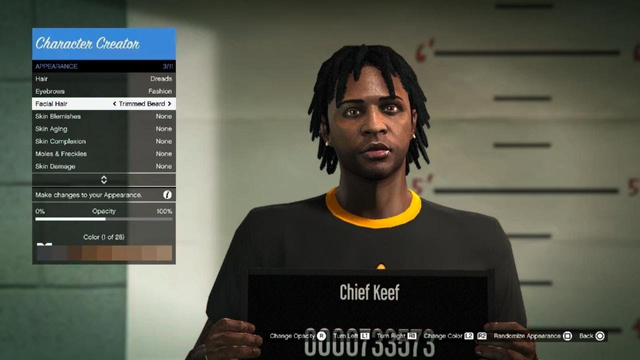 Chief Keef Creation in GTA 5 Online