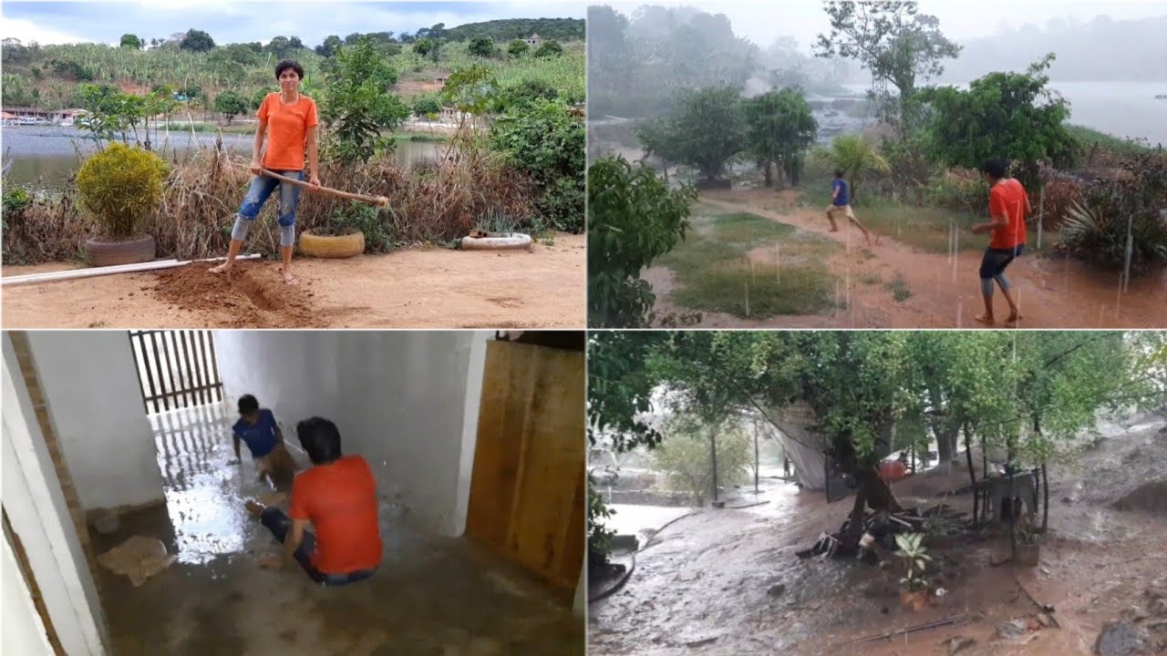 FAZENDO A ENCANAÇÃO DA PIA + OLHA COMO FICOU A CASA DO MEU IRMÃO COM A CHUVA + BANHO DE CHUVA!