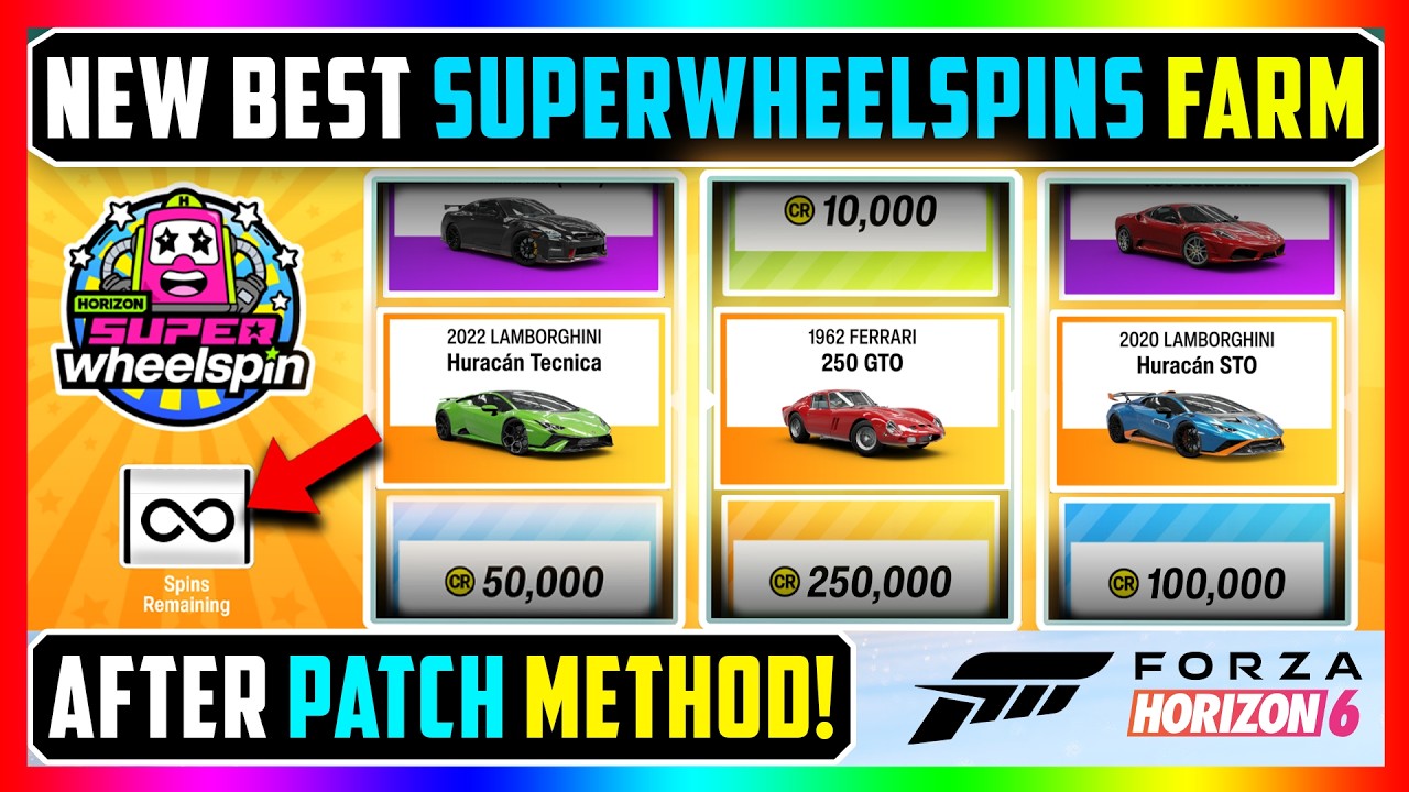 Forza Horizon 6 NEW AFTER PATCH SUPER WHEELSPINS FARM! - FASTEST SKILL POINT FARMING METHOD!