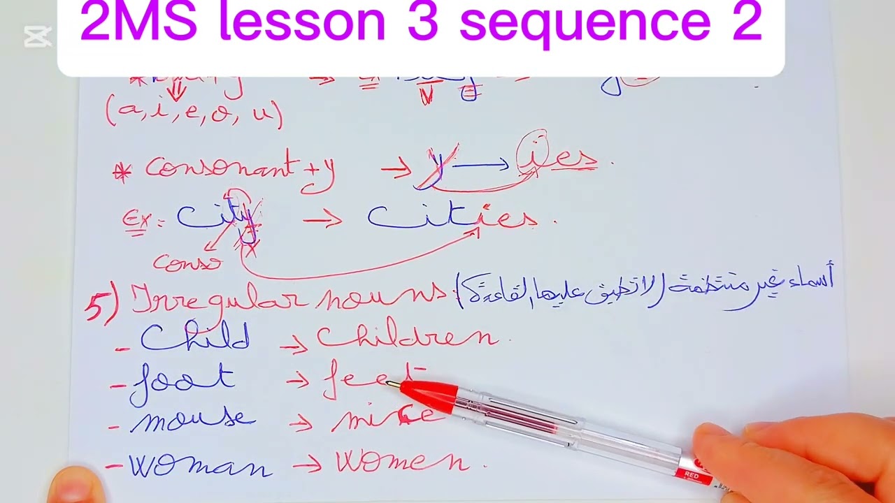 السنة الثانية متوسط الدرس  الثالث Plural form الوحدة الثانية