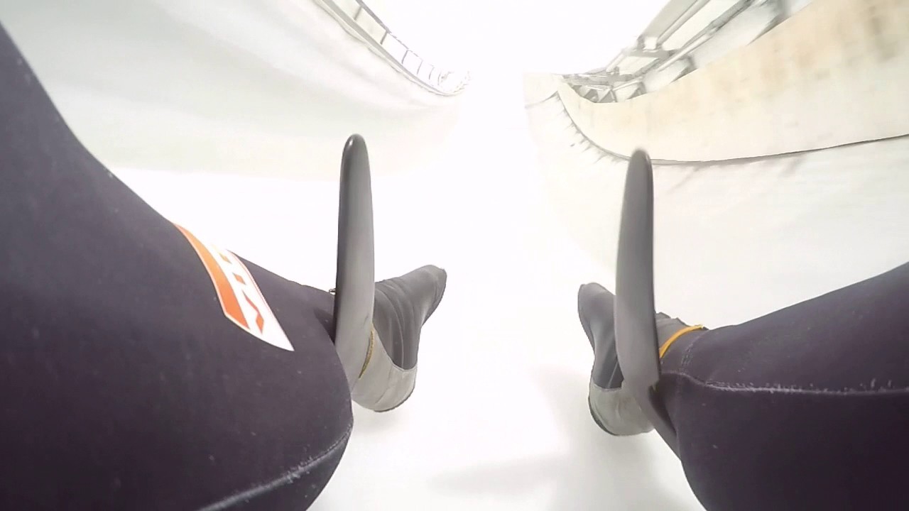 Slide down the Olympic track in La Plagne (FRA) in March 2017