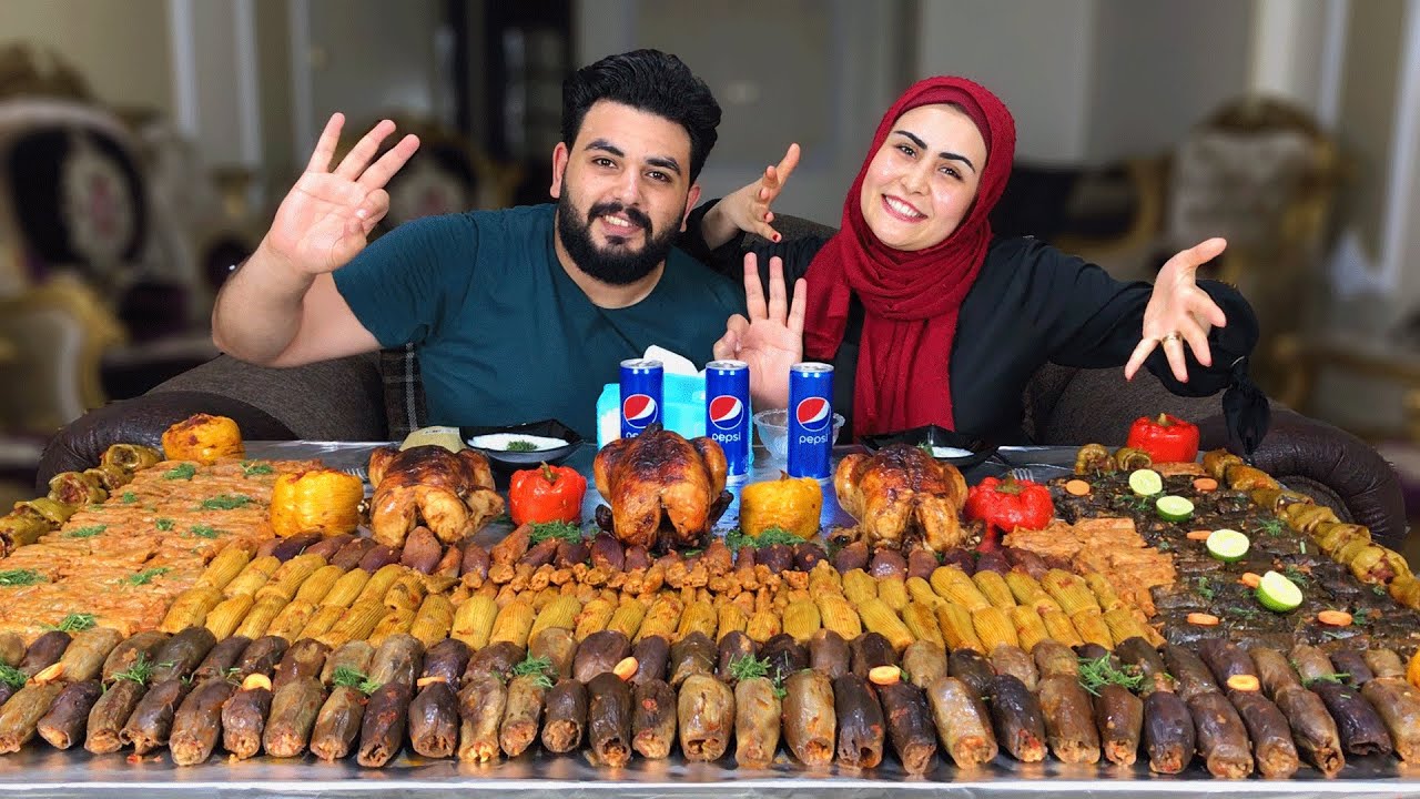 تحدي اللي تقدر تاكلة راح أعطيك ثمنة💵 👈 تربيزة المحشي المنتظرة ..!!😎