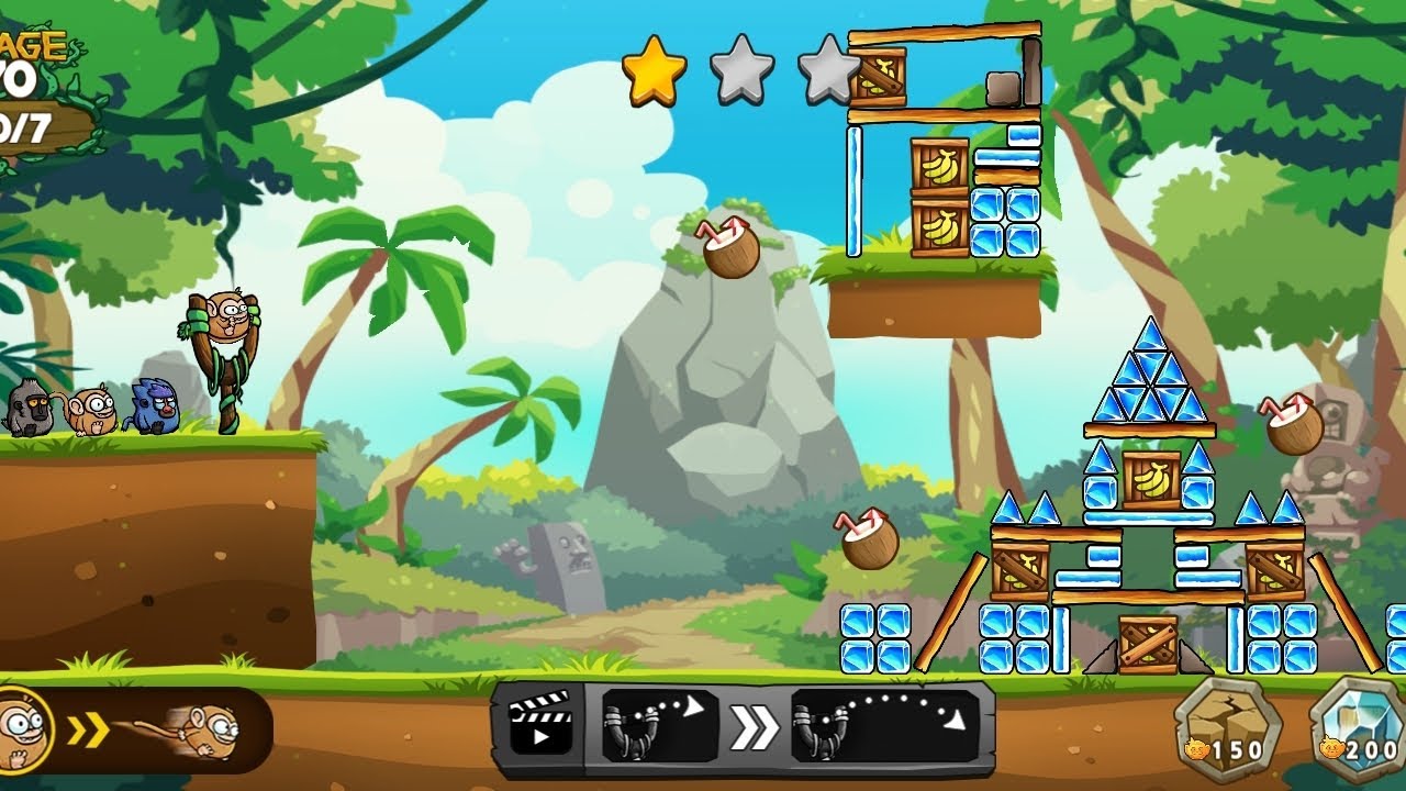 Catapult Quest Gameplay 😎 offline games 🥳 cute little monkeys 🐵 🐒🐒 just subscribe 😎