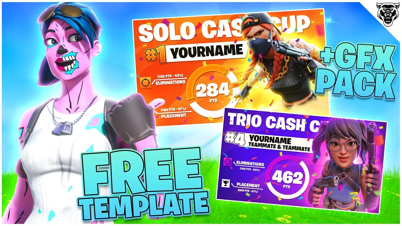 Fortnite Thumbnail GFX Pack + Template | Free PSD Download
