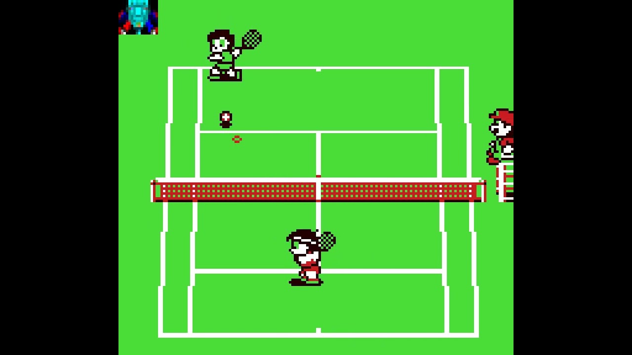 Gameboy Game: Tennis (1989 Nintendo) (Super Gameboy version)