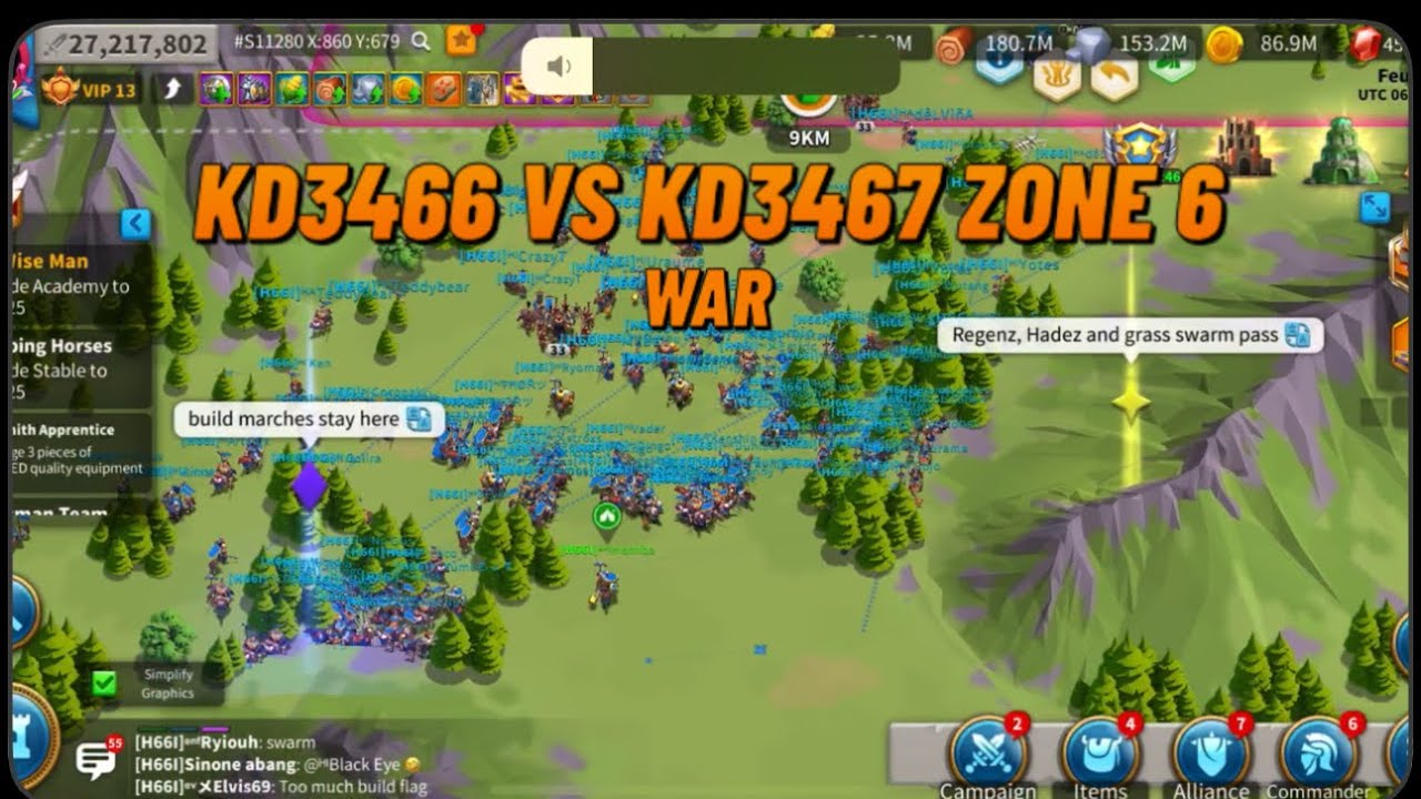 Kingdom3466 vs kd3467 zone 6 war ROK( rise of kingdoms ) kvk 1