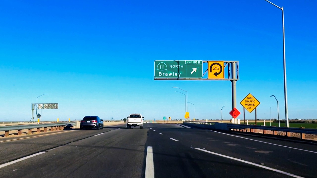 El Centro, CA to Brawley, CA - High Speed Driving Video