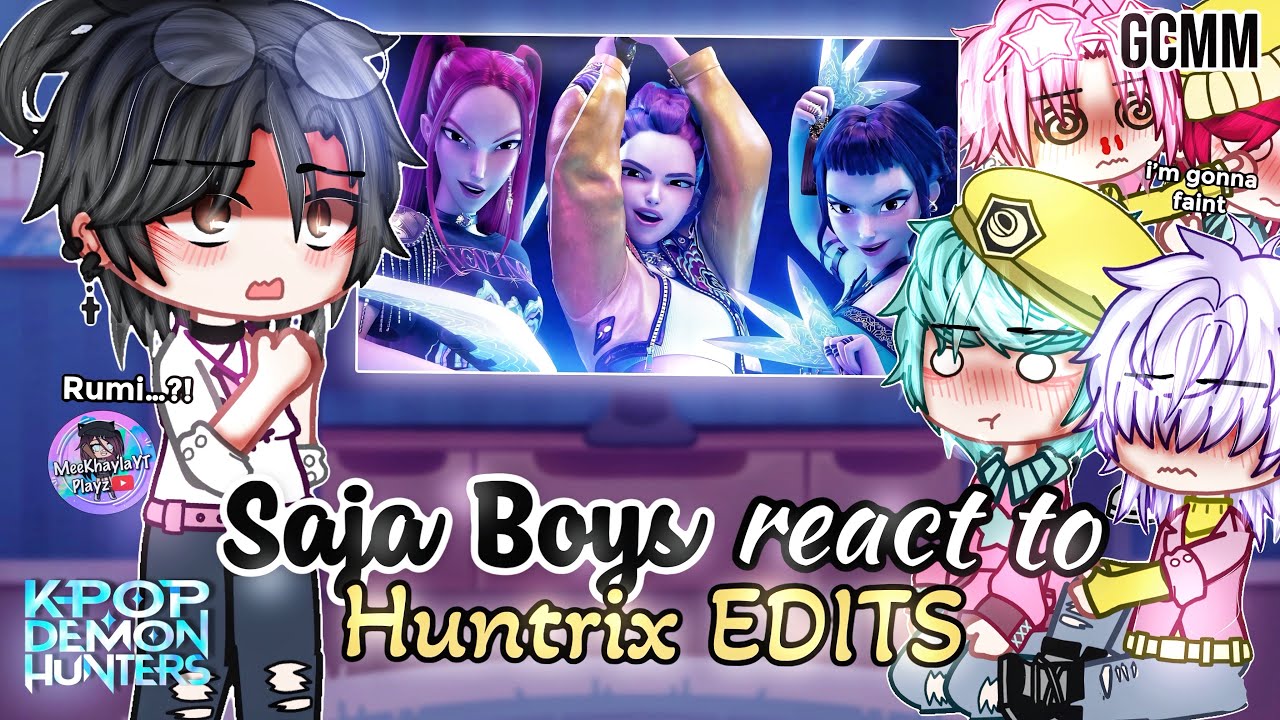 SAJA Boys React To HUNTRIX Edits | KPOP Demon Hunters | GLMM / GCMM | Gacha Club Mini Movie