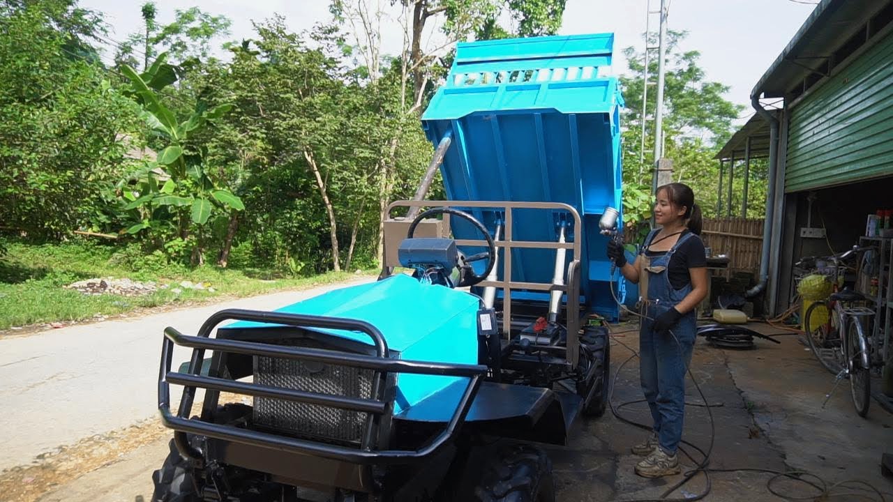 Repair and restore 4-wheel truck 1250 kg. Episode 9 spray paint and install horn and lights