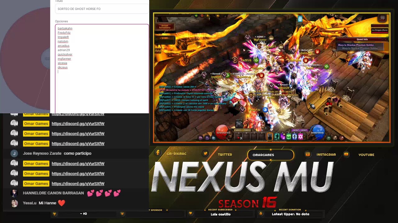 EVENTO NEXUS MU SEASON 16