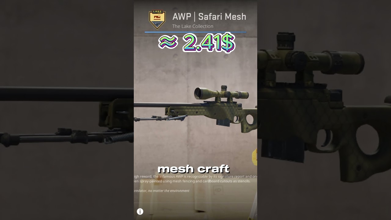 AWP Safari Mesh + 4 Silver Sticker #csgoskins #cs2 #stickercraft #csgoart #csgo
