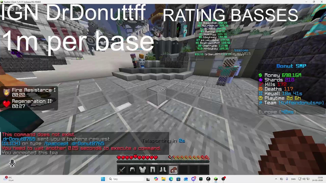DONUT SMP LIVE RATING BASSES.