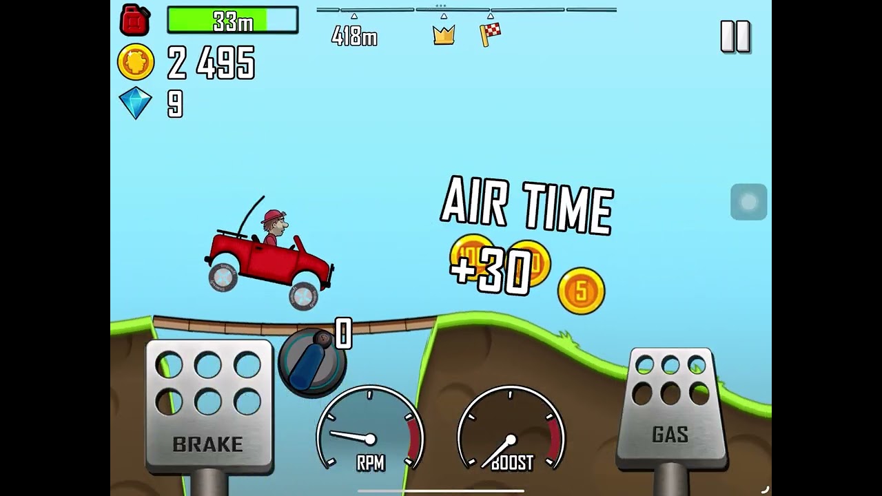 Playing HILL CLIMB RACING 1 