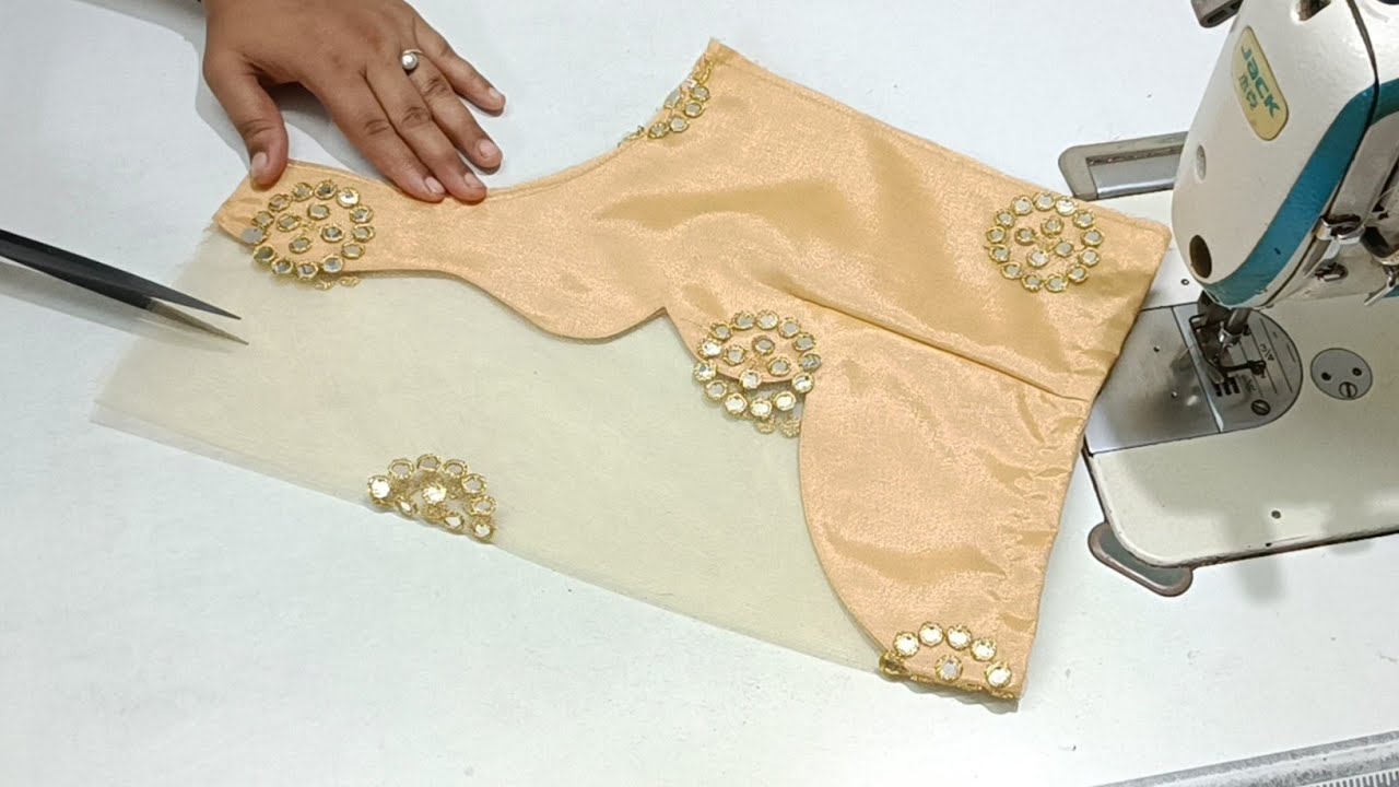 Net Blouse Back Neck Design | Cutting and Stitching Back Neck Design | Net Blouse Design