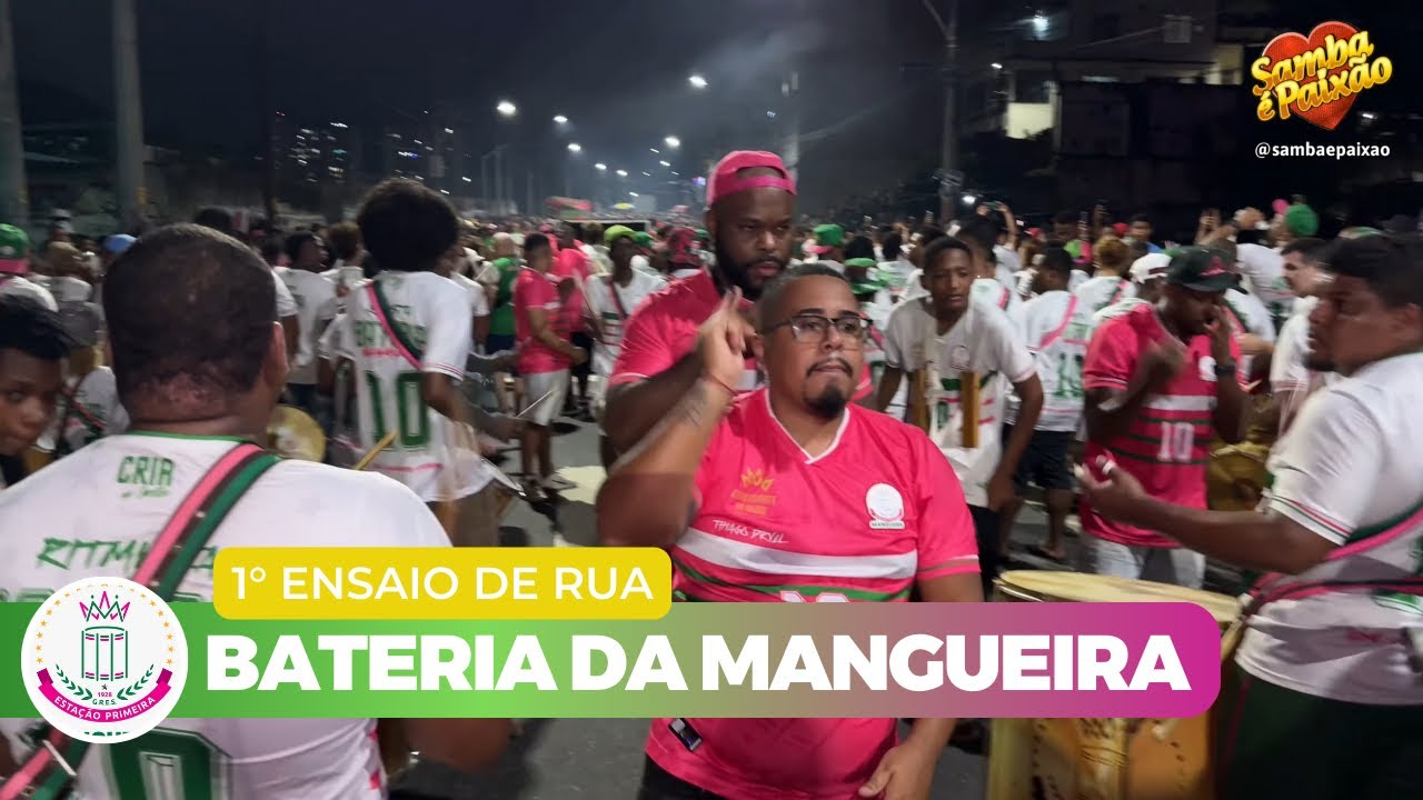 Mangueira 2025 Ao Vivo | Bateria no 1º Ensaio de Rua