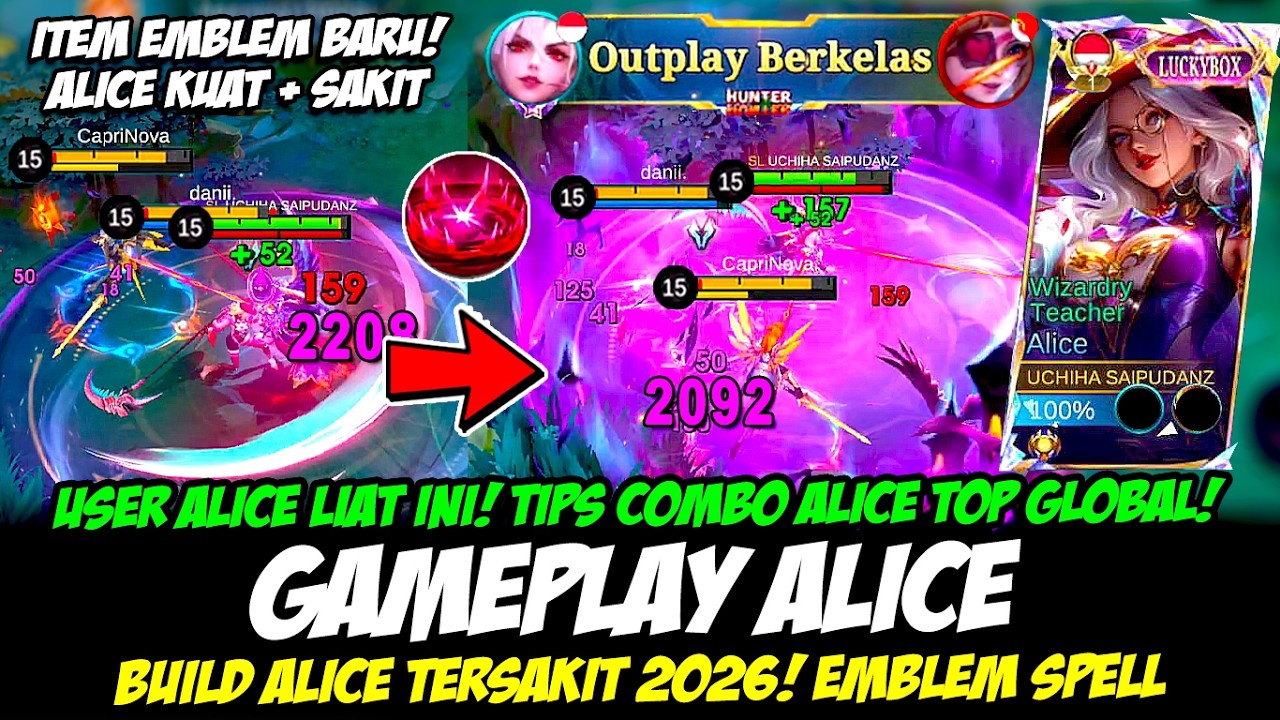 TIPS MAIN ALICE TERBARU❗COMBO ALICE SAKIT + KUAT DI LANE❗BUILD ALICE TERSAKIT 2026❗ALICE TOP GLOBAL