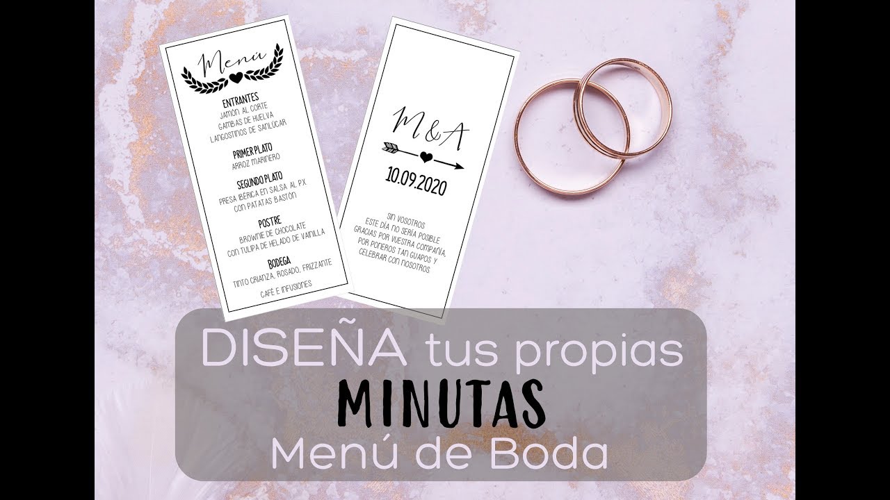 Diseña tus MINUTAS / MENÚ de Boda de forma fácil