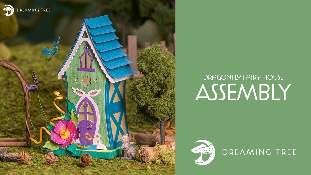 SVG File - Dragonfly Fairy House - Assembly Tutorial (For Cricut, Silhouette, and ScanNCut)