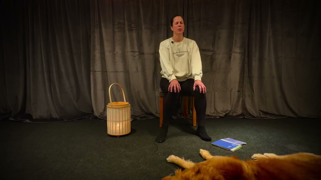 Digitalt sittande yogapass med varsamma rörelser och medveten andning – utan musik.