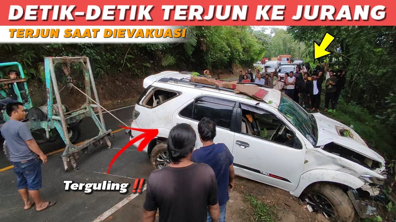 FORTUNER TERJUN KEMBALI SAAT TALI LEPAS