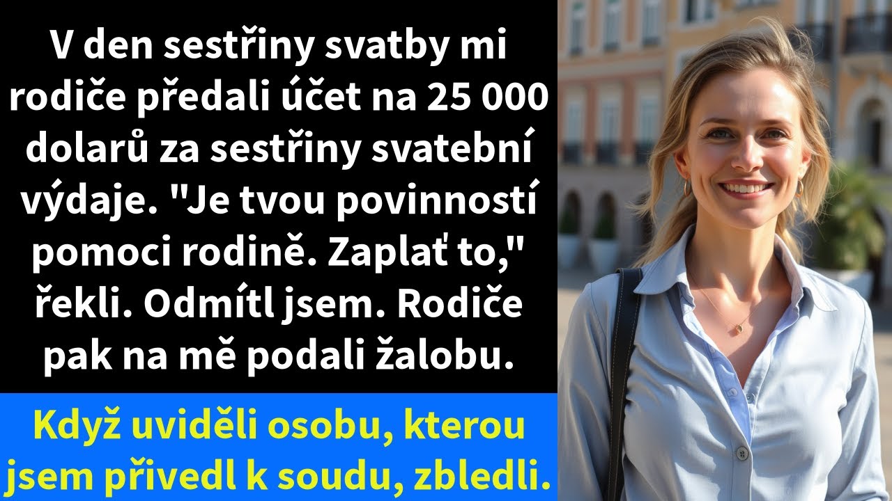 V den sestřiny svatby mi rodiče předali účet na 25 000 dolarů za sestřiny svatební výdaje.