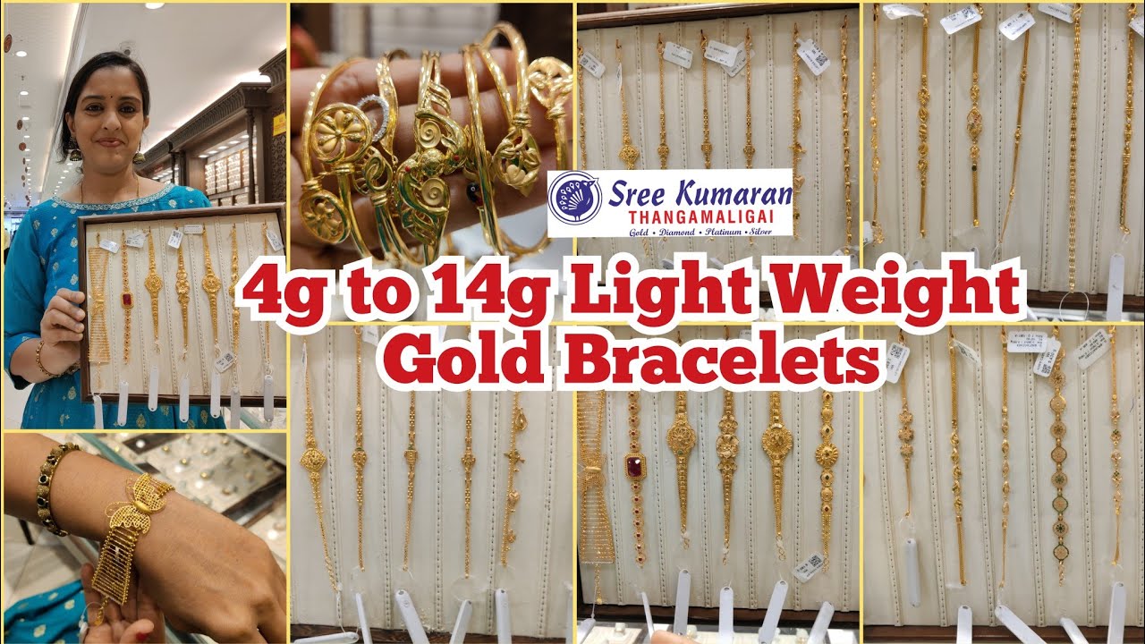 4g to 14g Gold Bracelets Light Weight Dailywear Casting, Fancy, Kolkata | Sree Kumaran Thangamaligai