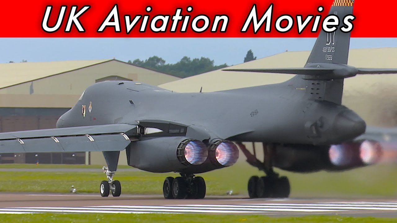 Earth shaking USAF B-1 Lancer launching from RAF Fairford, England