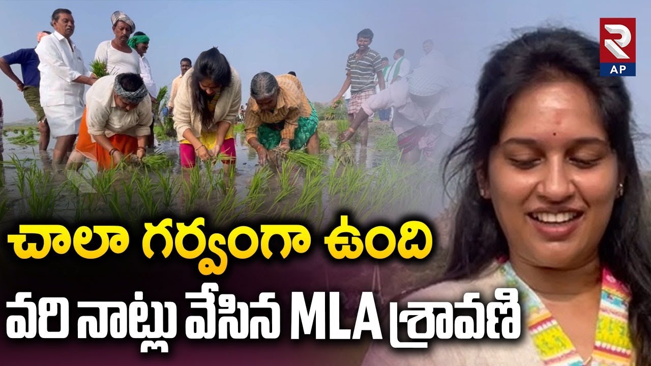 వరి నాట్లు వేసిన MLA శ్రావణి | Singanamala MLA Bandaru Sravani Sree | Rtv AP