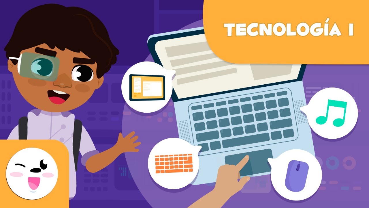 Tecnología: Episodio 1- Vocabulario para niños - Ordenador portátil, altavoces, teclado...