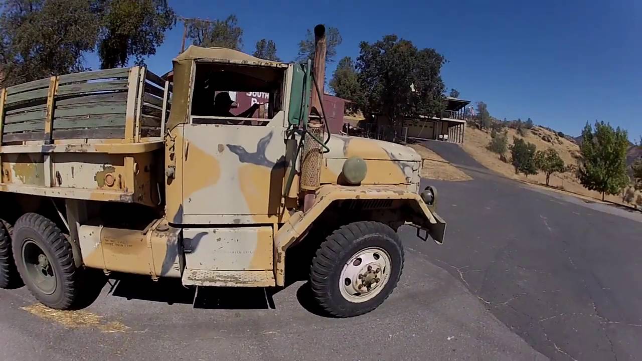 DRIVING DUECE AND A HALF MILITARY TRUCK ON WINDING MOUNTAIN ROAD WITH TURBO WHISTLING